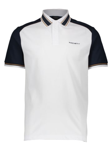 Hackett London Poloshirt wit/donkerblauw