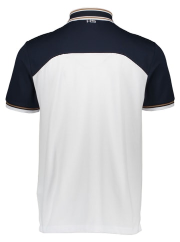Hackett London Poloshirt wit/donkerblauw