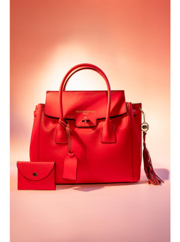 Victor & Hugo Paris 2tlg. Leder-Taschenset "Jane" in Rot - (B)36 x (H)36 x (T)24 cm