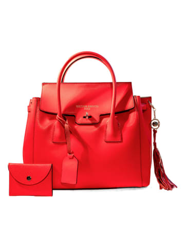 Victor & Hugo Paris 2tlg. Leder-Taschenset "Jane" in Rot - (B)36 x (H)36 x (T)24 cm