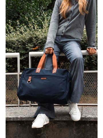Victor & Hugo Paris Leren weekendtas "Sky" donkerblauw - (B)44 x (H)32 x (D)14 cm