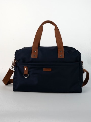 Victor & Hugo Paris Leren weekendtas "Sky" donkerblauw - (B)44 x (H)32 x (D)14 cm