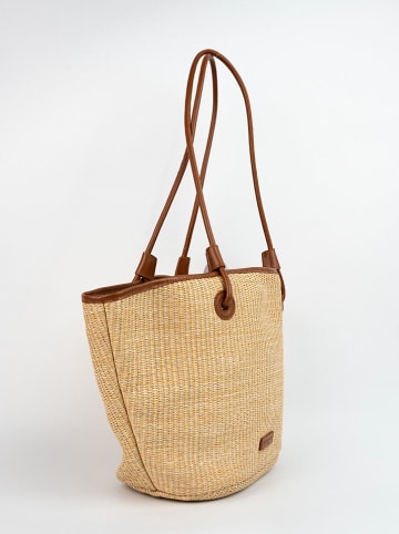 Victor & Hugo Paris Shopper bag "Solea" w kolorze beżowo-brązowym - 50 x 28 x 18 cm