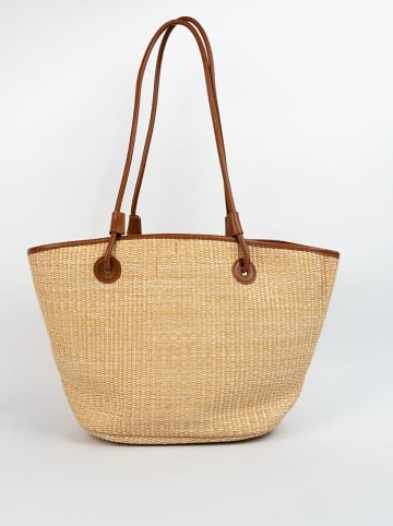 Victor & Hugo Paris Shopper bag "Solea" w kolorze beżowo-brązowym - 50 x 28 x 18 cm