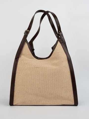 Victor & Hugo Paris Schultertasche "Zaya" in Hellbraun/ Braun - (B)35 x (H)37 x (T)14 cm