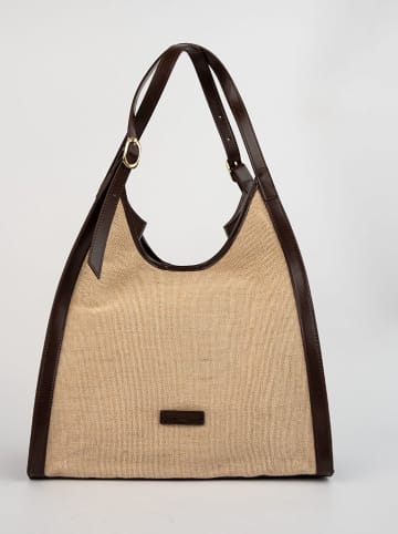 Victor & Hugo Paris Schoudertas "Zaya" lichtbruin/bruin - (B)35 x (H)37 x (D)14 cm