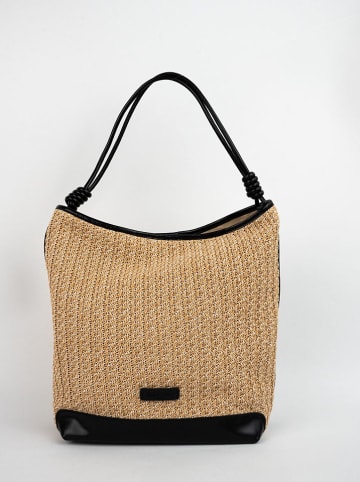 Victor & Hugo Paris Schultertasche "Luzia" in Beige/ Schwarz - (B)28 x (H)34 x (T)15 cm