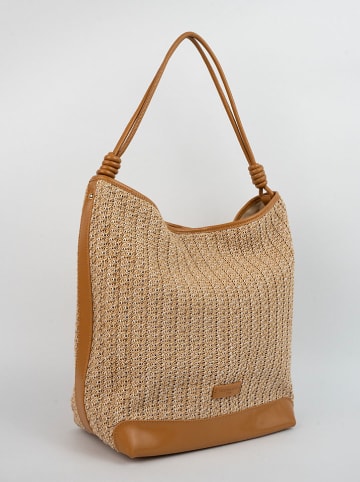 Victor & Hugo Paris Schoudertas "Luzia" beige/lichtbruin - (B)28 x (H)34 x (D)15 cm