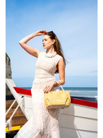 Victor & Hugo Paris Handtas "Tahiti" beige/wit - (B)25 x (H)15 x (D)20 cm