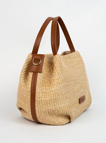 Victor & Hugo Paris Handtas "Tahiti" beige/bruin - (B)25 x (H)15 x (D)20 cm