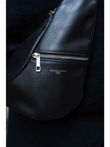Victor & Hugo Paris Leder-Gürteltasche "Balt" in Schwarz - (B)35 x (H)30 x (T)10 cm