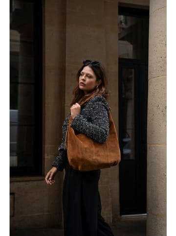 Victor & Hugo Paris Leder-Schultertasche "Naia" in Camel - (B)25 x (H)45 x (T)3 cm