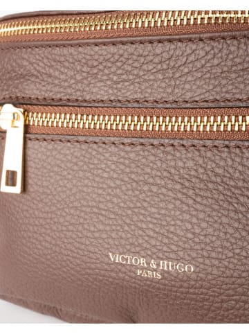 Victor & Hugo Paris Skórzana saszetka "Isla" w kolorze brązowym - 40 x 15 x 3 cm