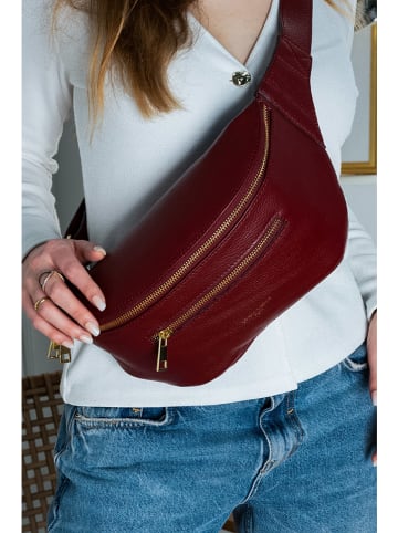 Victor & Hugo Paris Leder-Gürteltasche "Isla" in Bordeaux - (B)40 x (H)15 x (T)3 cm