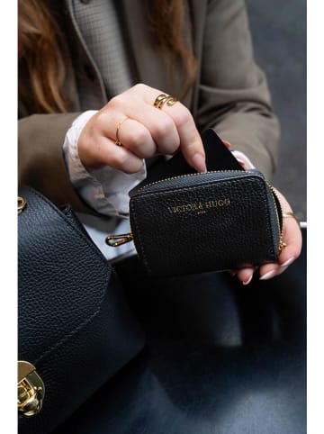 Victor & Hugo Paris Leder-Geldbörse "Riley" in Schwarz - (B)15 x (H)10 x (T)3 cm