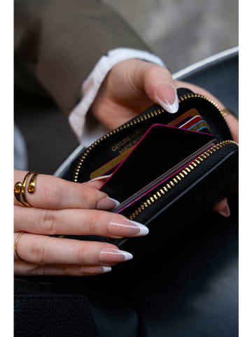 Victor & Hugo Paris Skórzany portfel "Riley" w kolorze czarnym - 15 x 10 x 3 cm