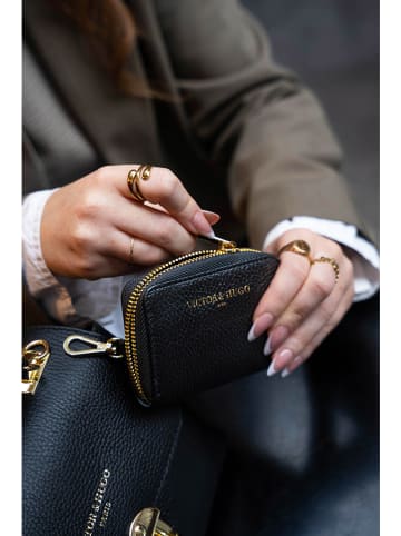 Victor & Hugo Paris Leder-Geldbörse "Riley" in Schwarz - (B)15 x (H)10 x (T)3 cm