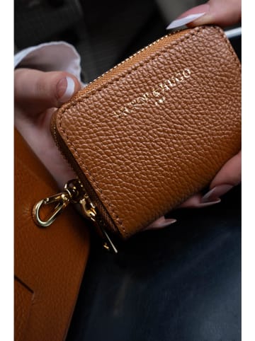Victor & Hugo Paris Leder-Geldbörse "Riley" in Camel - (B)15 x (H)10 x (T)3 cm