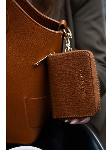 Victor & Hugo Paris Leder-Geldbörse "Riley" in Camel - (B)15 x (H)10 x (T)3 cm