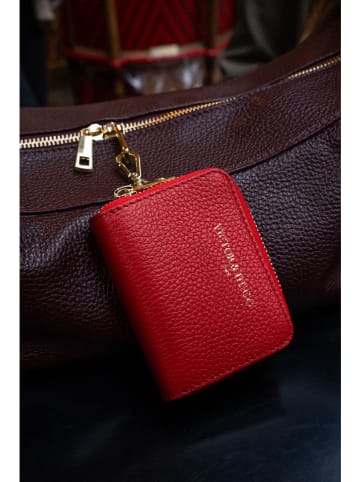 Victor & Hugo Paris Skórzany portfel "Riley" w kolorze czerwonym - 15 x 10 x 3 cm