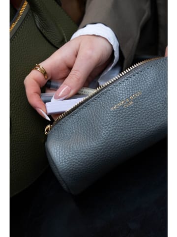 Victor & Hugo Paris Leder-Kosmetiktasche "Laya" in Grau - (B)20 x (H)10 x (T)3 cm