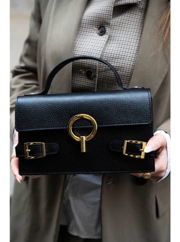 Victor & Hugo Paris Leder-Umhängetasche ''Sumy'' in Schwarz - (B)24 x (H)14 x (T)7 cm