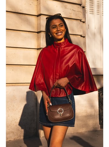 Victor & Hugo Paris Leder-Schultertasche "Nour" in Braun - (B)20 x (H)14 x (T)5 cm