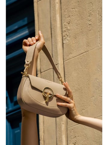 Victor & Hugo Paris Leder-Schultertasche "Nour" in Beige - (B)20 x (H)14 x (T)5 cm