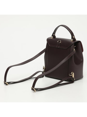 Victor & Hugo Paris Skórzany plecak "Elena" w kolorze brązowym - 20 x 21 x 12 cm