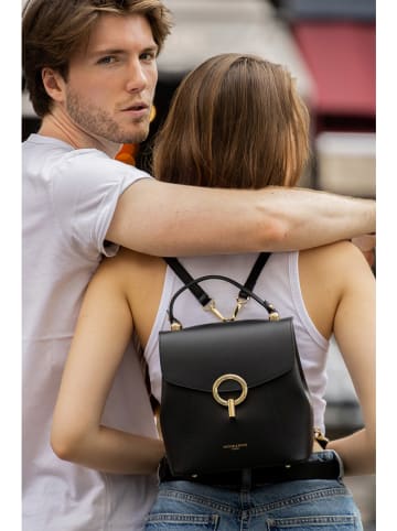 Victor & Hugo Paris Skórzany plecak "Elena" w kolorze czarnym - 20 x 21 x 12 cm