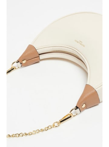 Victor & Hugo Paris Leder-Schultertasche "Tiva" in Creme - (B)23,5 x (H)13,5 x (T)6,5 cm