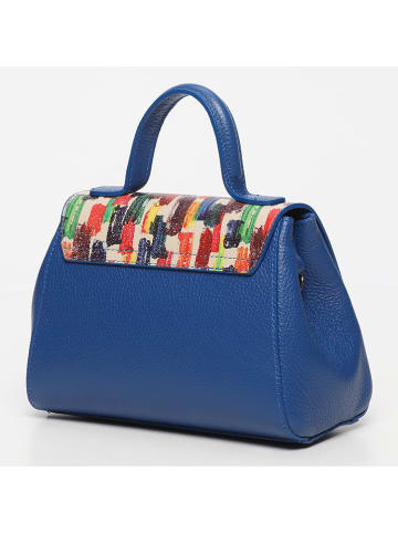 Victor & Hugo Paris Leren handtas "Amalia" blauw/meerkleurig - (B)24 x (H)17 x (D)10 cm