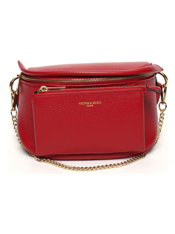 Victor & Hugo Paris Leren schoudertas "Aly" rood - (B)21 x (H)13 cm