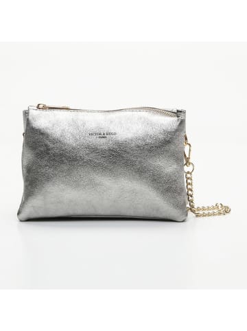 Victor & Hugo Paris Skórzana torebka "Perla" w kolorze srebrnym - 21 x 15 x 5 cm