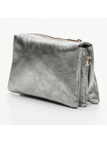 Victor & Hugo Paris Leren schoudertas "Perla" zilverkleurig - (B)21 x (H)15 x (D)5 cm