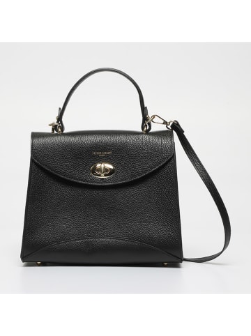 Victor & Hugo Paris Leder-Henkeltasche "Winy" in Schwarz - (B)29 x (H)22 x (T)11 cm