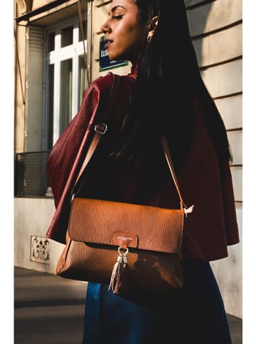 Victor & Hugo Paris Leder-Umhängetasche "Indila" in Hellbraun - (B)28,5 x (H)21 x (T)9 cm