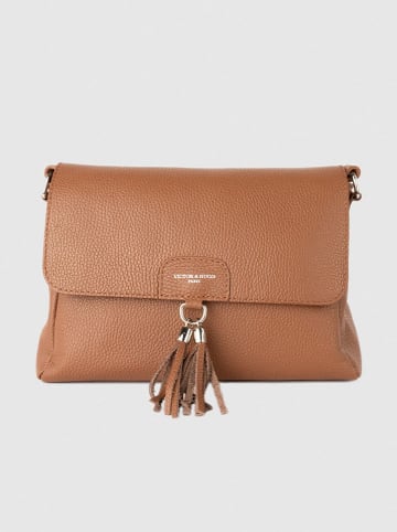 Victor & Hugo Paris Leder-Umhängetasche "Indila" in Hellbraun - (B)28,5 x (H)21 x (T)9 cm