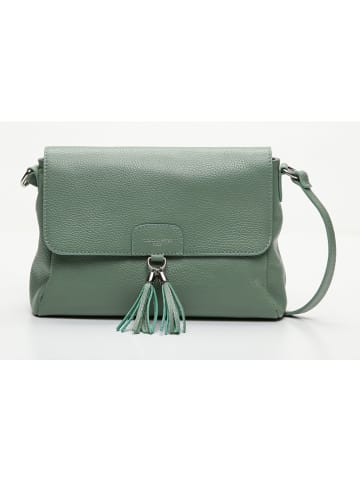 Victor & Hugo Paris Leder-Schultertasche "Indila" in Grün - (B)28,5 x (H)21 x (T)9 cm