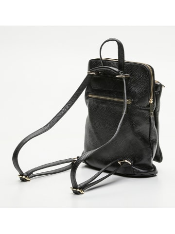 Victor & Hugo Paris Leder-Rucksack "Melania" in Schwarz - (B)27,5 x (H)24,5 x (T)9 cm
