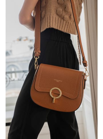 Victor & Hugo Paris Leder-Umhängetasche "Silvia" in Hellbraun - (B)23 x (H)18 x (T)7 cm