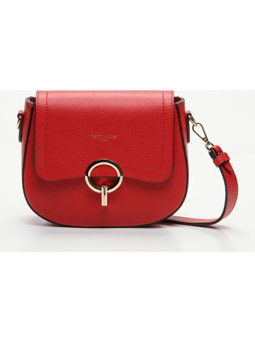 Victor & Hugo Paris Leder-Umhängetasche "Silvia" in Rot - (B)23 x (H)18 x (T)7 cm