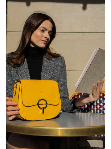 Victor & Hugo Paris Leder-Umhängetasche "Silvia" in Gelb - (B)23 x (H)18 x (T)7 cm