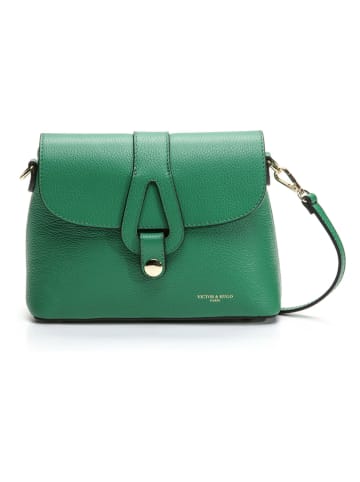 Victor & Hugo Paris Leren schoudertas "Ella" groen - (B)24 x (H)17 x (D)9 cm