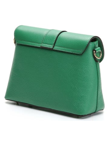 Victor & Hugo Paris Skórzana torebka "Ella" w kolorze zielonym - 24 x 17 x 9 cm