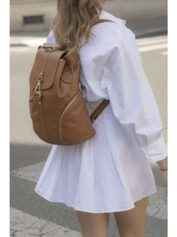 Victor & Hugo Paris Leren rugzak "Lauren" camel - (B)26,5 x (H)32 x (D)13 cm