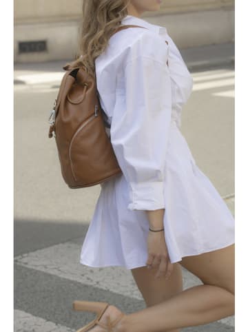 Victor & Hugo Paris Leder-Rucksack "Lauren" in Camel - (B)26,5 x (H)32 x (T)13 cm