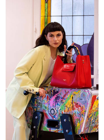 Victor & Hugo Paris Leder-Henkeltasche "Ana" in Rot (B)35 x (H)27 x (T)13,5 cm