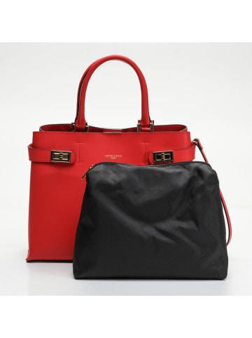 Victor & Hugo Paris Leder-Henkeltasche "Lorie" in Rot - (B)34 x (H)26 x (T)14 cm