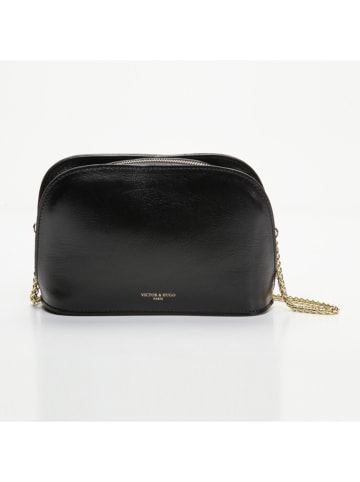 Victor & Hugo Paris Leder-Umhängetasche "Nora" in Schwarz - (B)24 x (H)16 x (T)6,5 cm